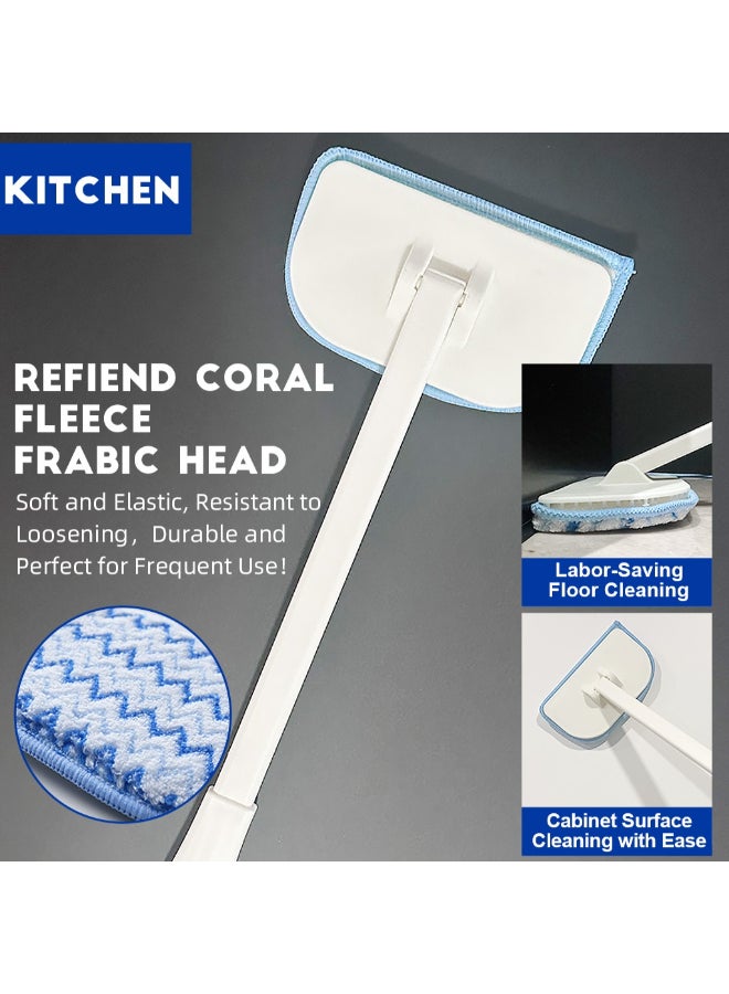 PAACHU Floor Scrub Brush, 3-In-1 Tile Tub Floor Scrubber with Adjustable Long Handle Shower Cleaner Brush and 3 Detachable Replacement Brush Heads for Cleaning Bathroom Kitchen Walls Tub Tile - Image 3